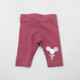 Mouse Dusky Pink Leggings - Girls Newborn