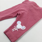 Mouse Dusky Pink Leggings - Girls Newborn