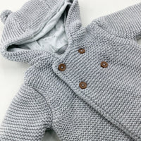 Grey Knitted Hooded Cardigan/Jacket - Girls Newborn