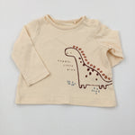 'Happy Little Dino' Dinosaur Peach Long Sleeve Top - Boys 0-3 Months