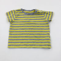 Yellow & Grey Striped T-Shirt - Boys 0-3 Months