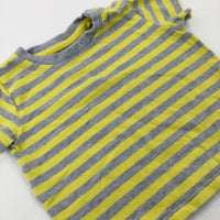 Yellow & Grey Striped T-Shirt - Boys 0-3 Months