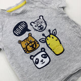 'Roar!' Animals With Peek A Boo Faces Grey T-Shirt - Boys 0-3 Months