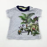 Dinosaur Grey Cotton T-Shirt - Boys 0-3 Months