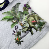 Dinosaur Grey Cotton T-Shirt - Boys 0-3 Months