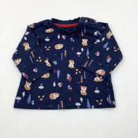 Foxes & Woodland Navy Long Sleeve Top - Boys 0-3 Months