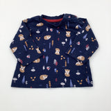 Foxes & Woodland Navy Long Sleeve Top - Boys 0-3 Months