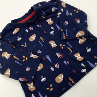 Foxes & Woodland Navy Long Sleeve Top - Boys 0-3 Months