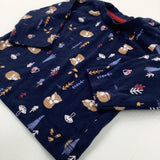 Foxes & Woodland Navy Long Sleeve Top - Boys 0-3 Months