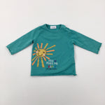 You Make Me Happy' Sun Appliqued Green Long Sleeve Top - Girls 0-3 Months