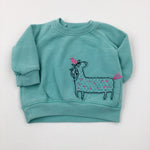 Unicorn Appliqued Turquiose Sweatshirt - Girls 0-3 Months