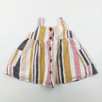 Colourful Striped Linen Mix Dress - Girls 0-3 Months