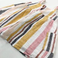 Colourful Striped Linen Mix Dress - Girls 0-3 Months