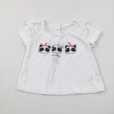 'Pretty Cute' Pandas With Bows White T-Shirt - Girls 0-3 Months