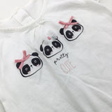 'Pretty Cute' Pandas With Bows White T-Shirt - Girls 0-3 Months