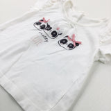 'Pretty Cute' Pandas With Bows White T-Shirt - Girls 0-3 Months
