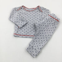 Stars Grey Jersey Pyjamas - Girls 0-3 Months