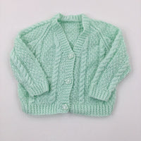 Patterned Green Knitted Cardigan - Boys 3-6 Months