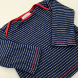 Navy & Grey Striped Long Sleeve Top - Boys 3-6 Months