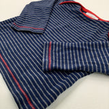 Navy & Grey Striped Long Sleeve Top - Boys 3-6 Months