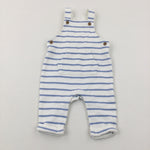 Light Blue Striped Dungarees  - Boys 3-6 Months