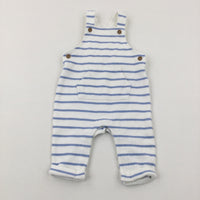 Light Blue Striped Dungarees  - Boys 3-6 Months