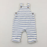 Light Blue Striped Dungarees  - Boys 3-6 Months