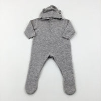 Soft Grey Cashmere Mix Hooded Pramsuit/Onesie - Boys/Girls 3-6 Months