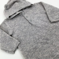 Soft Grey Cashmere Mix Hooded Pramsuit/Onesie - Boys/Girls 3-6 Months