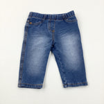 Mid Blue Denim Jeggings - Girls 3-6 Months