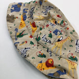 Jungle Animals Beige Sun Hat - Boys 6-9 Months