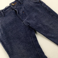 Mid Blue Trousers With Adjustable Waist - Boys 6-9 Months