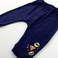 Justice League Superheroes Navy Joggers - Boys 6-9 Months