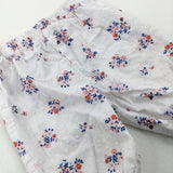 Flowers White Lightweight Trousers - Girls 6-9 Months