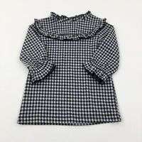 Black & White Checked Dress - Girls 6-9 Months