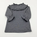 Black & White Checked Dress - Girls 6-9 Months