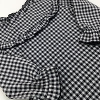 Black & White Checked Dress - Girls 6-9 Months