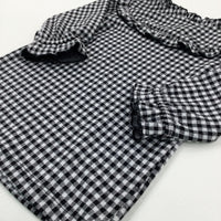 Black & White Checked Dress - Girls 6-9 Months