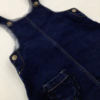 Dark Blue Denim Dungaree Dress - Girls 6-9 Months