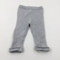 Light Grey Knitted Leggings - Boys/Girls 9-12 Months