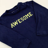 'Awesome' Navy Long Sleeve Top - Boys 9-12 Months