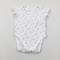 Patterned White Cotton Bodysuit - Boys 9-12 Months