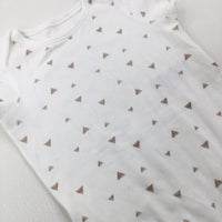 Patterned White Cotton Bodysuit - Boys 9-12 Months