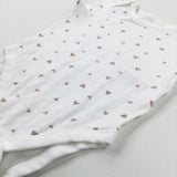 Patterned White Cotton Bodysuit - Boys 9-12 Months