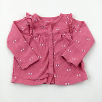 Dragonflies Pink Jersey Cardigan - Girls 9-12 Months