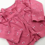 Dragonflies Pink Jersey Cardigan - Girls 9-12 Months