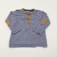 Navy & White Long Sleeve Top - Boys 6-9 Months