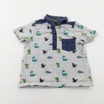 Dinosaurs Beige Polo Shirt - Boys 12-18 Months