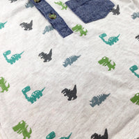 Dinosaurs Beige Polo Shirt - Boys 12-18 Months