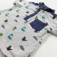 Dinosaurs Beige Polo Shirt - Boys 12-18 Months